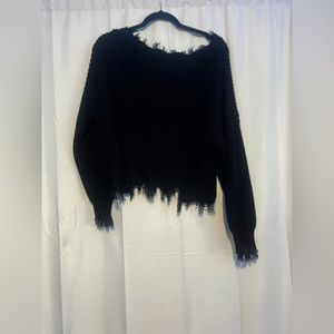 Black Distressed Sweater